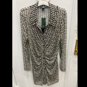 Wild Fable Black Floral Daisy Collared Button Down Dress Small NWT 90’s style